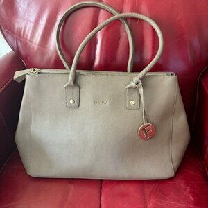 Beige Furla Italian Leather Purse / Handbag